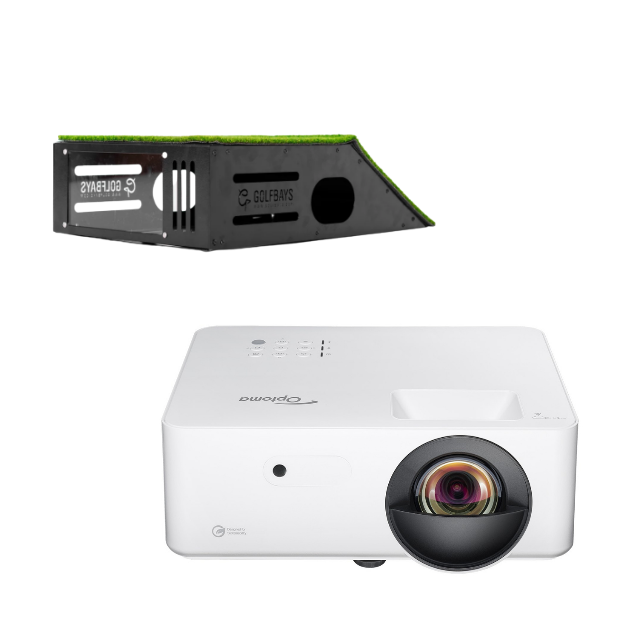 Optoma LW351ST WXGA-projektor + GolfBays gulvmontert koffert