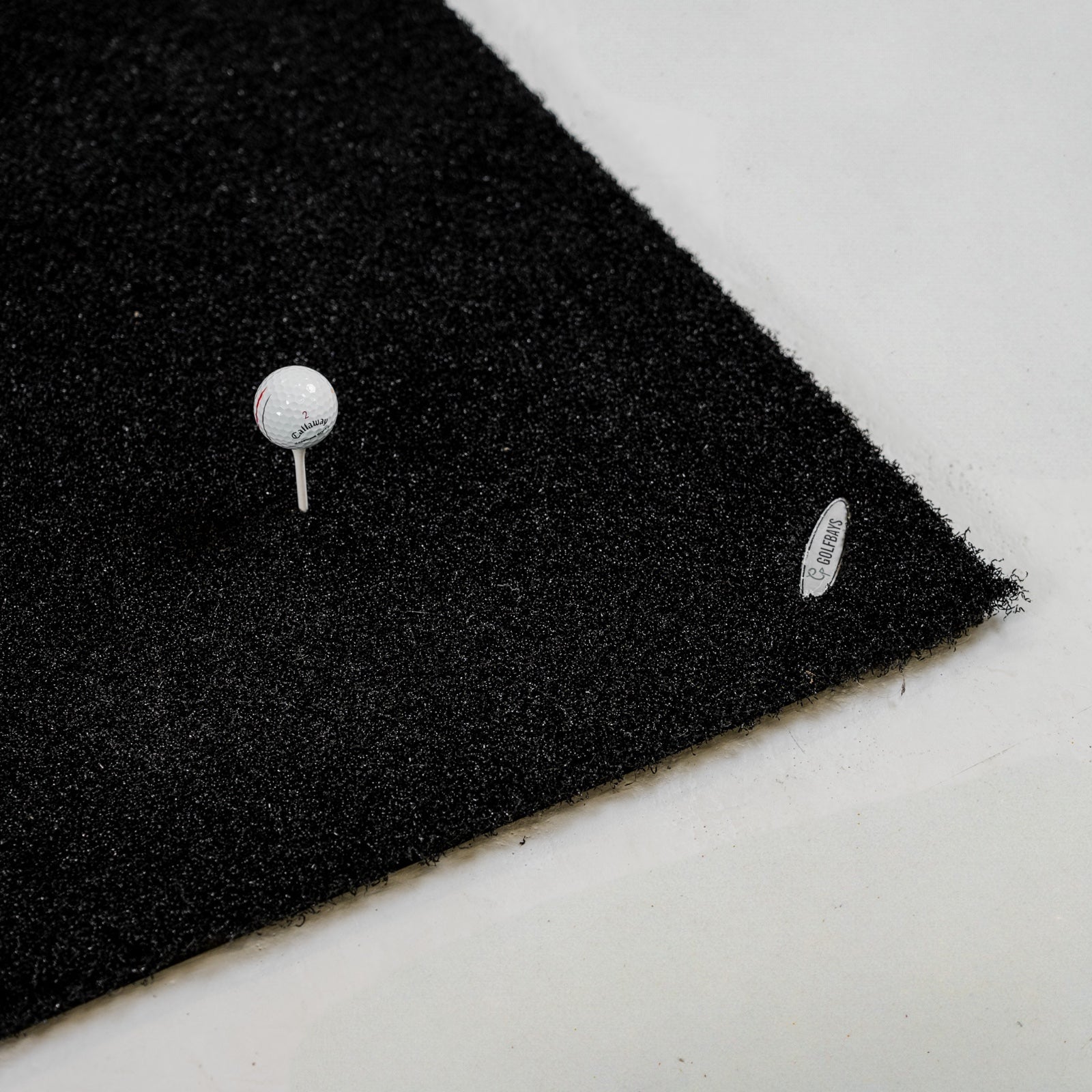 GolfBays Nylon Winter Insert Tee Hitting Mat Black 1.5m x 1.5m (4