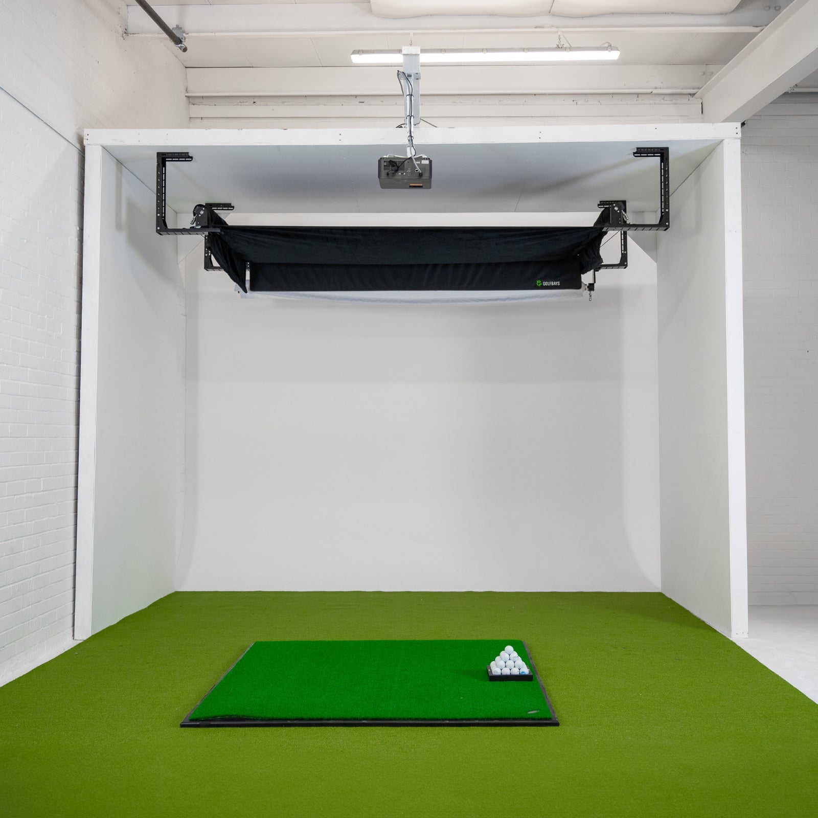 Golfbays Retractable Simbox Golf Simulator Enclosure - W 3.8m x H 3m x D 1.5m