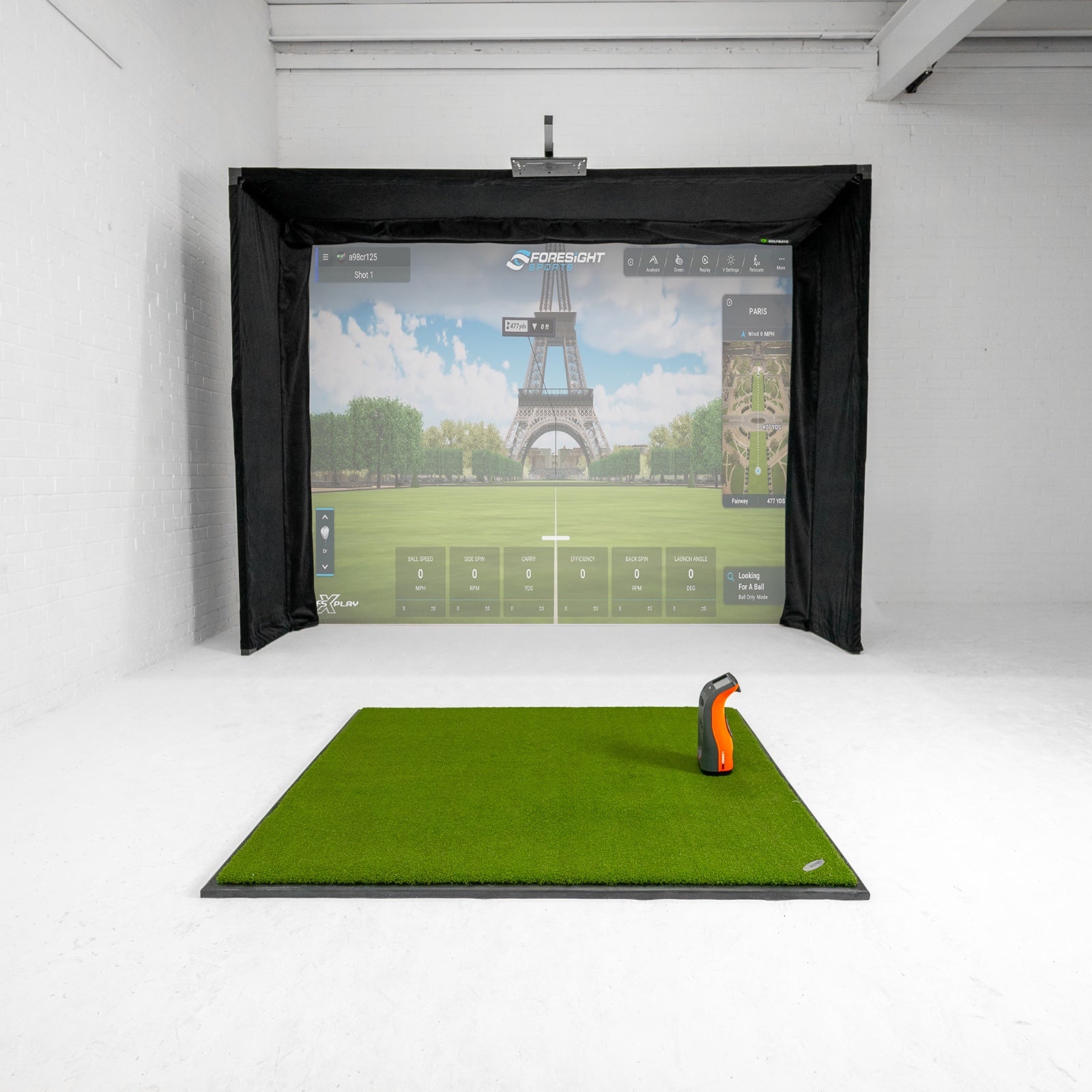Foresight GC3 GolfBays Lux Golf-hjemmegolfsimulator, full pakke