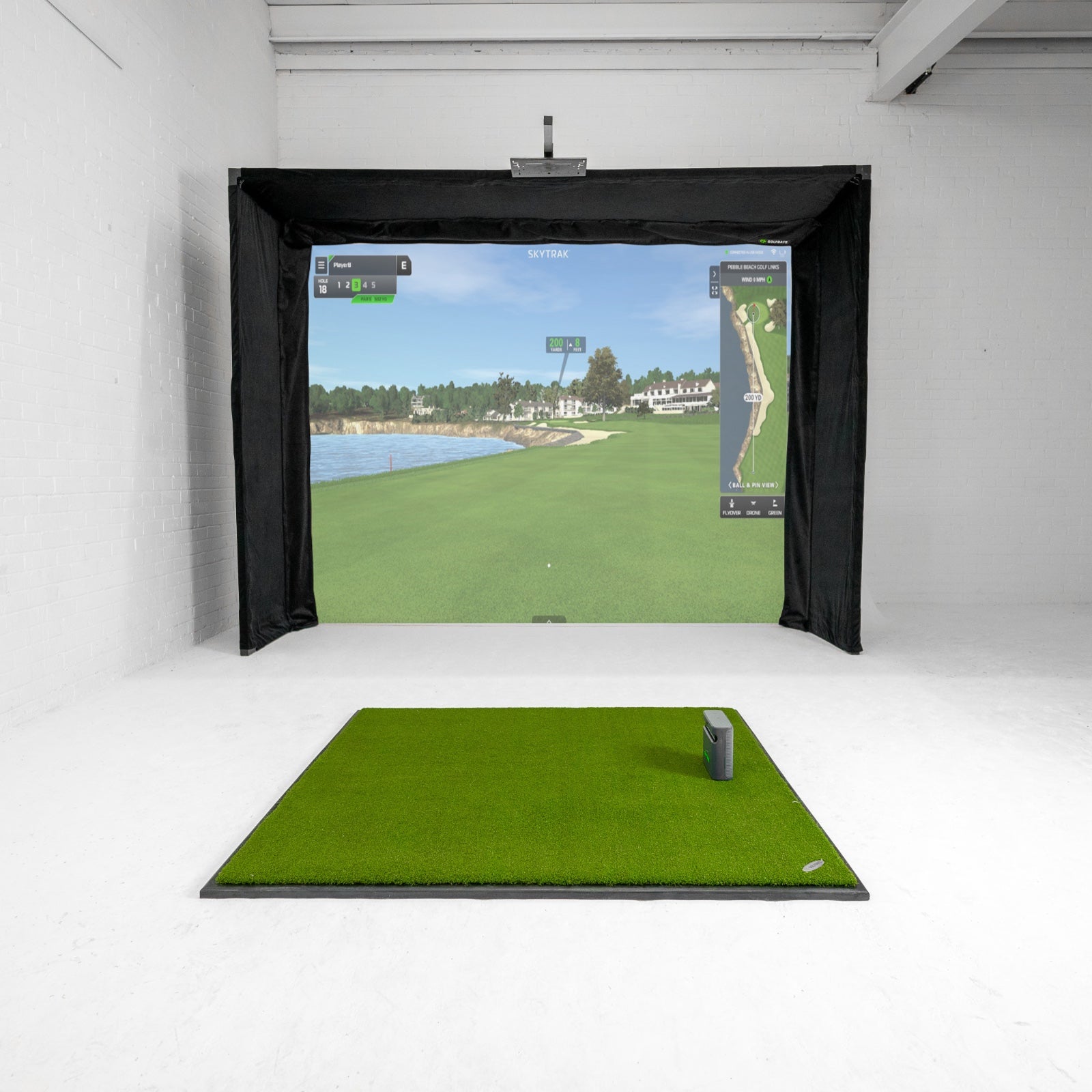 Skytrak+ GolfBays Lux golfsimulatorpakke til hjemmet