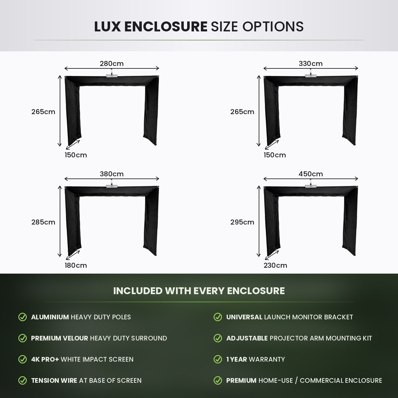 Foresight GC3 GolfBays Lux Golf-hjemmegolfsimulator, full pakke